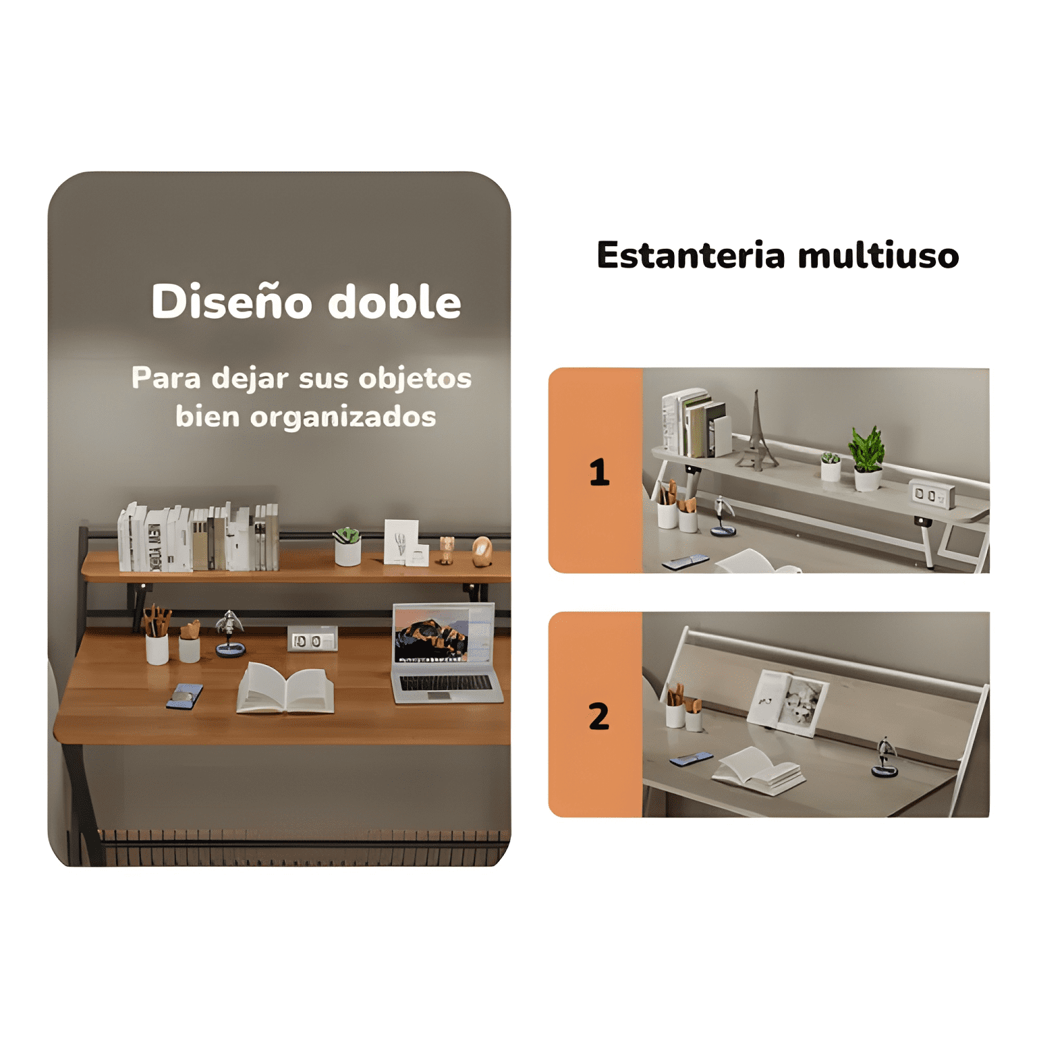 Escritorio plegable 100x50x93cm con repisa-3