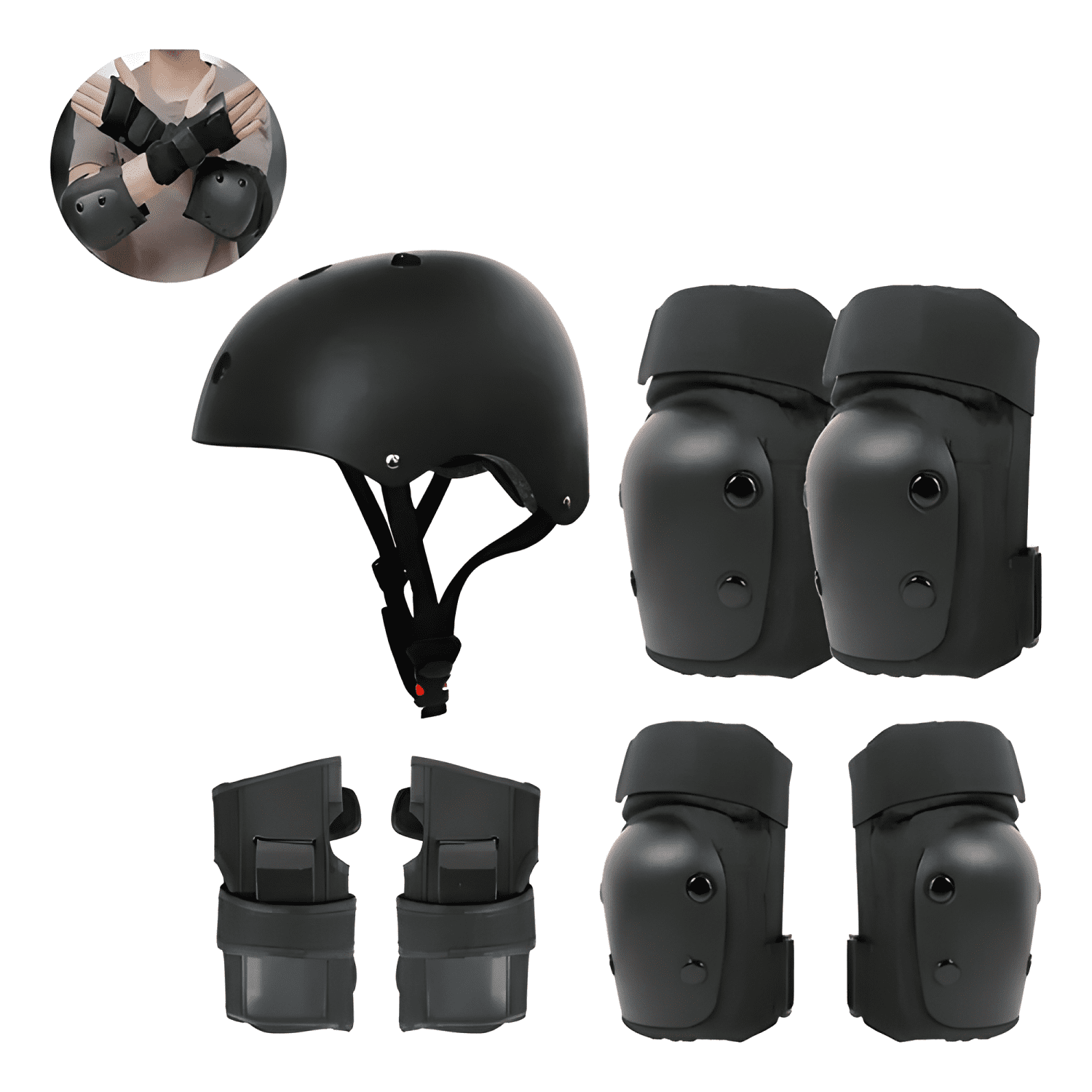 Set 7 piezas protecciones casco bicicleta skate patín #2-0