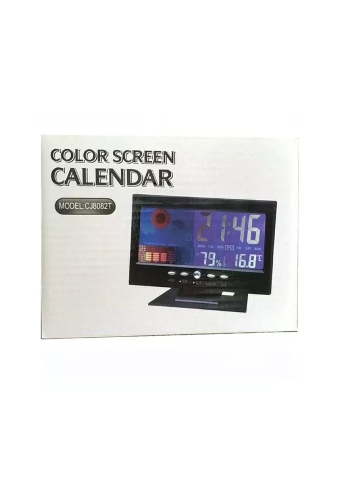 Reloj despertador lcd a luz temperatura color negro-2