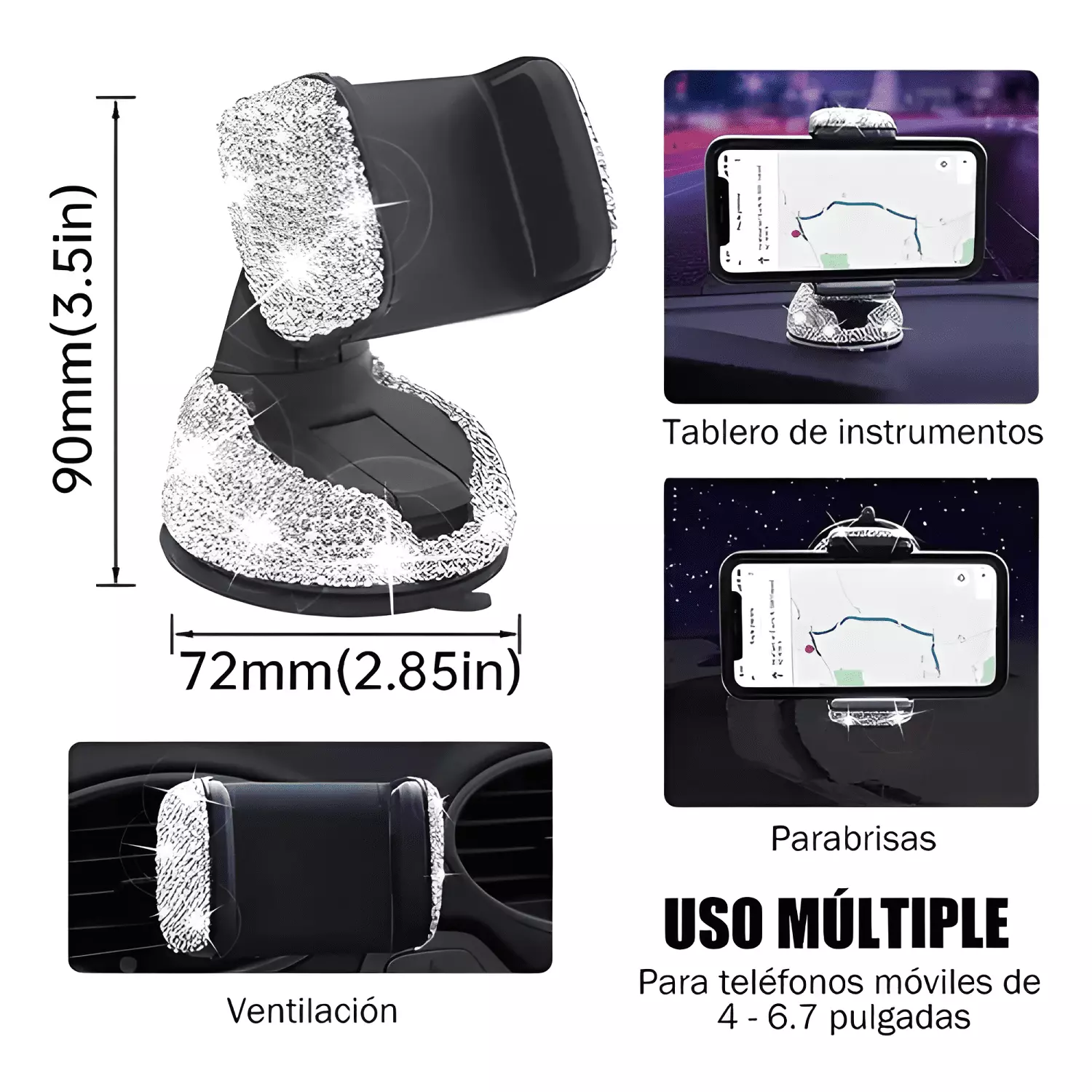 Funda de Volante con Accesorios de Mujer para Auto, 19 Pzas-3