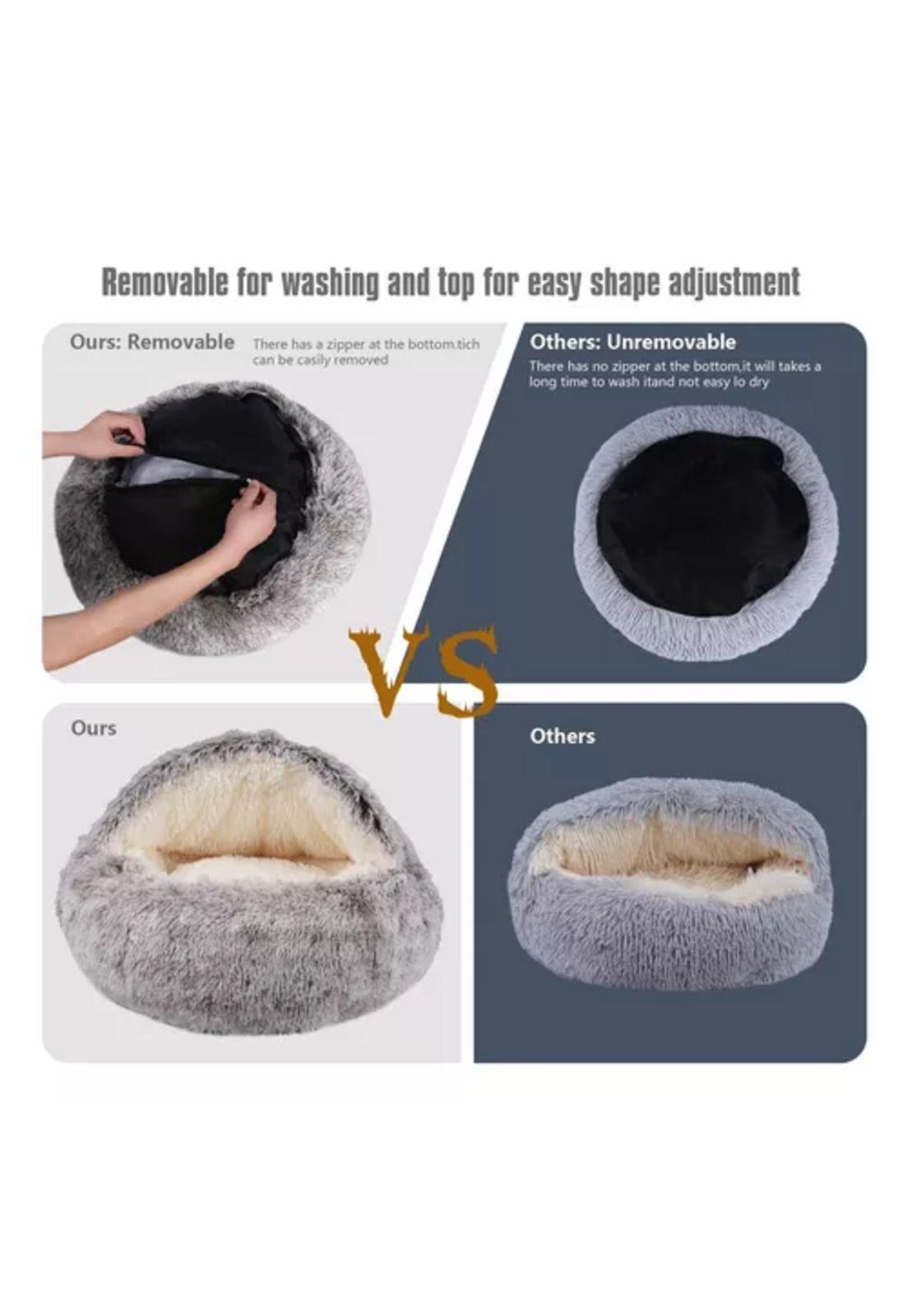 Cama antiestrés premium para mascotas 50 cm rosado-3