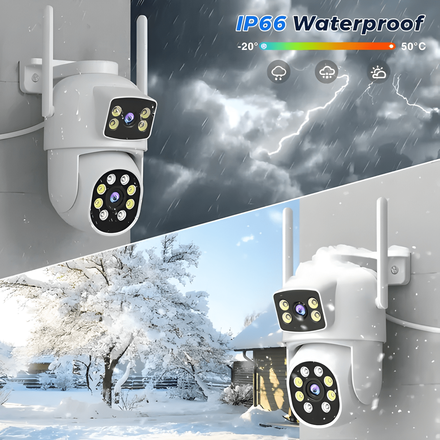 Cámara de Vigilancia Anberx Wireless 8mp Full Hd con Blanco-2