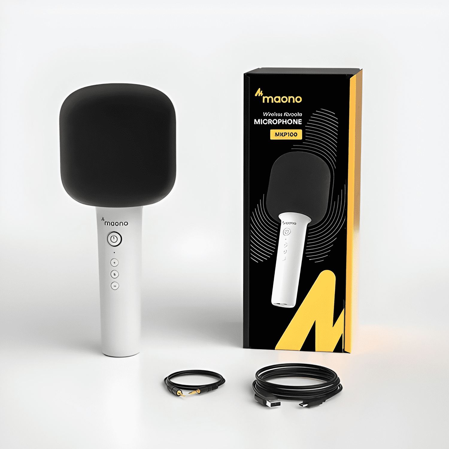 Micrófono karaoke bluetooth mkp100 plug & play Blanco-1