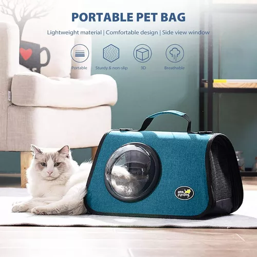 Bolso de transporte para mascotas malla transpirable verde-5