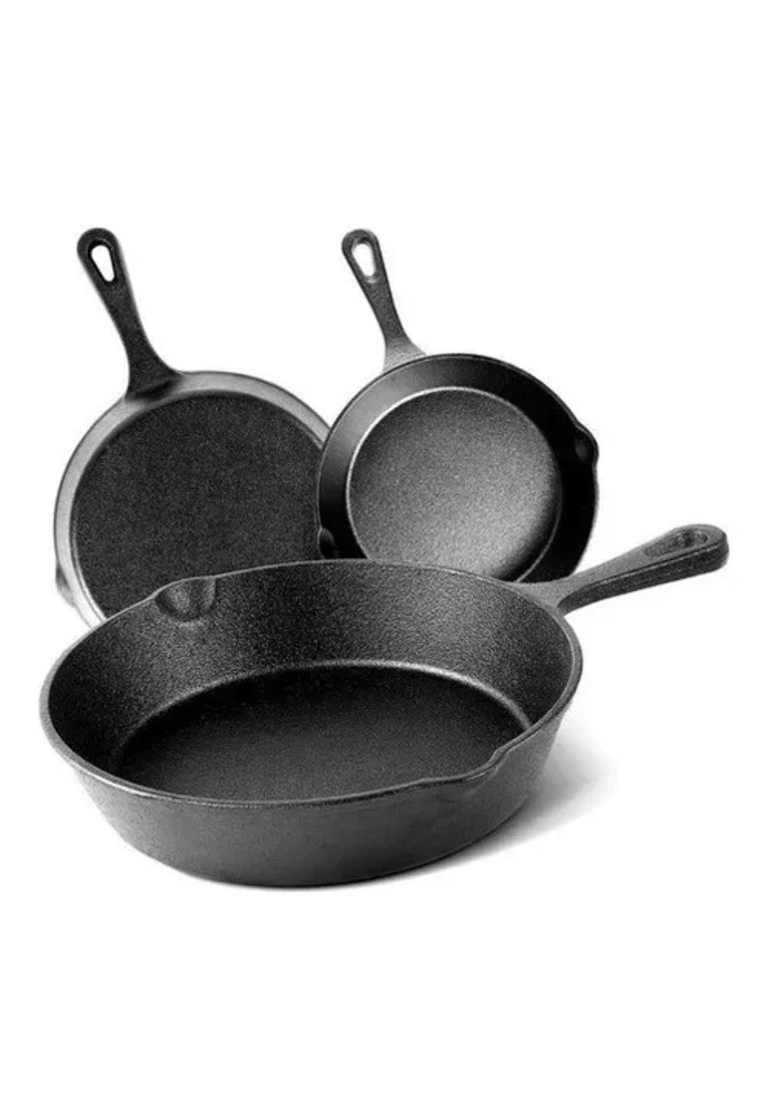Set de 3 sartenes de hierro fundido, 16, 20 y 26 cm-0
