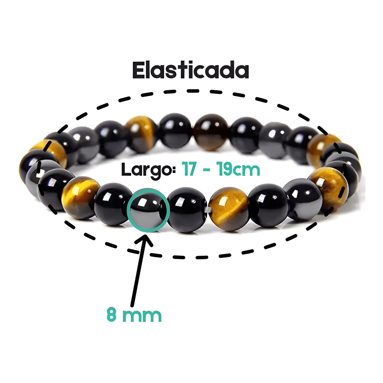 Pulsera triple protección obsidiana hematita ojo de tigre #3-2