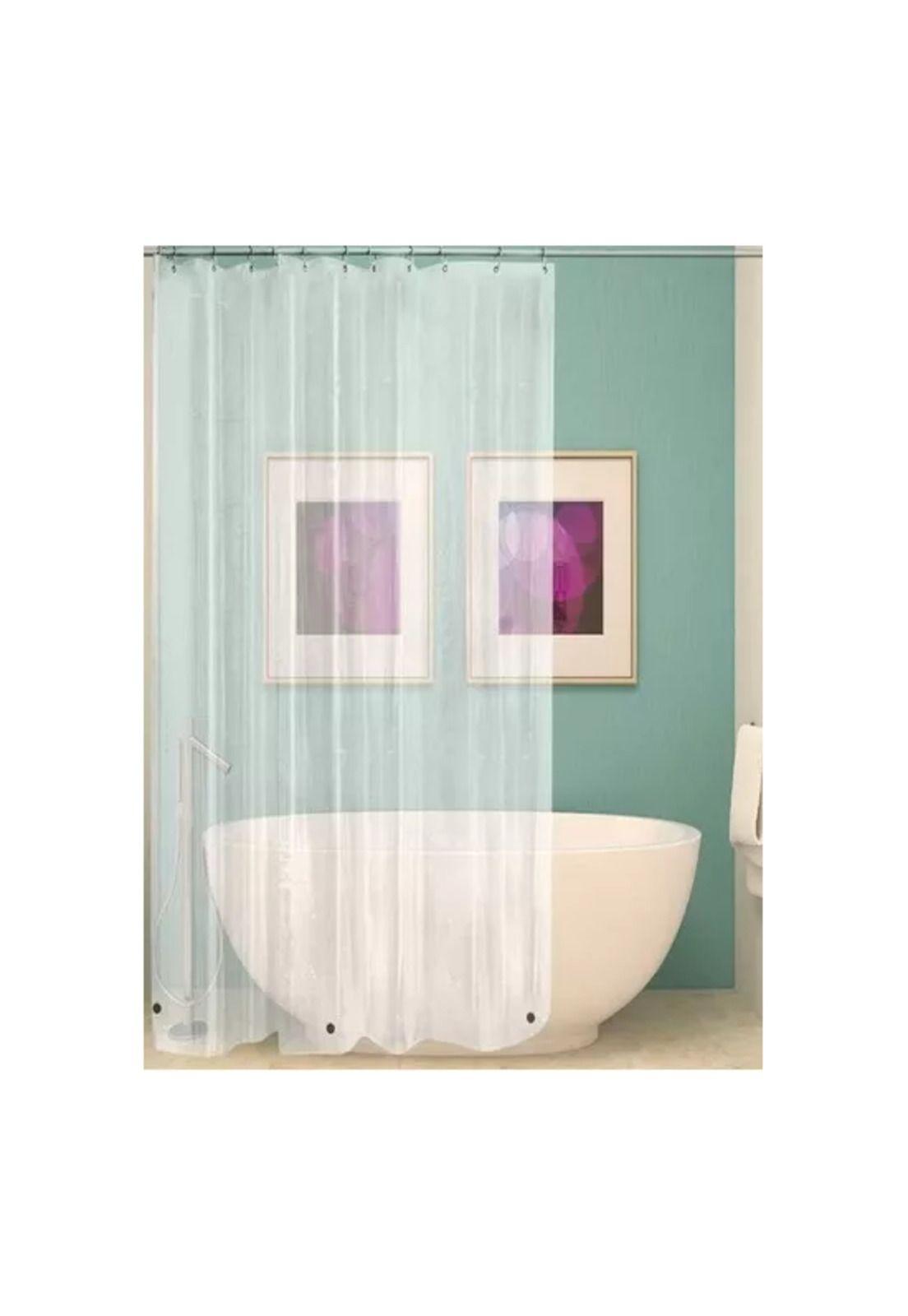 Forro cortina baño transparente con imán 178 x 180 cm blanco-2
