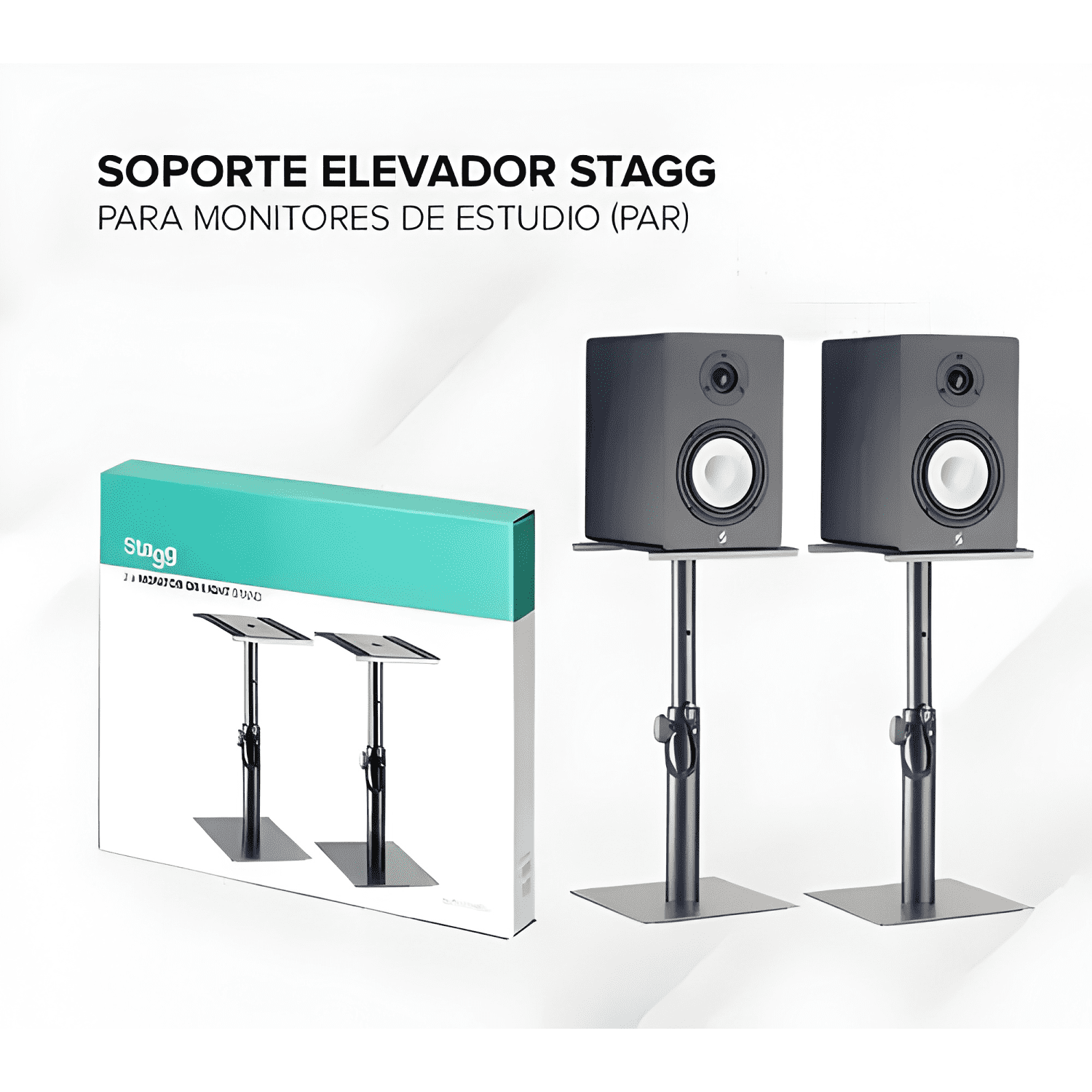Soporte para parlante smos05set pie pack x 2 unidades Negro-2