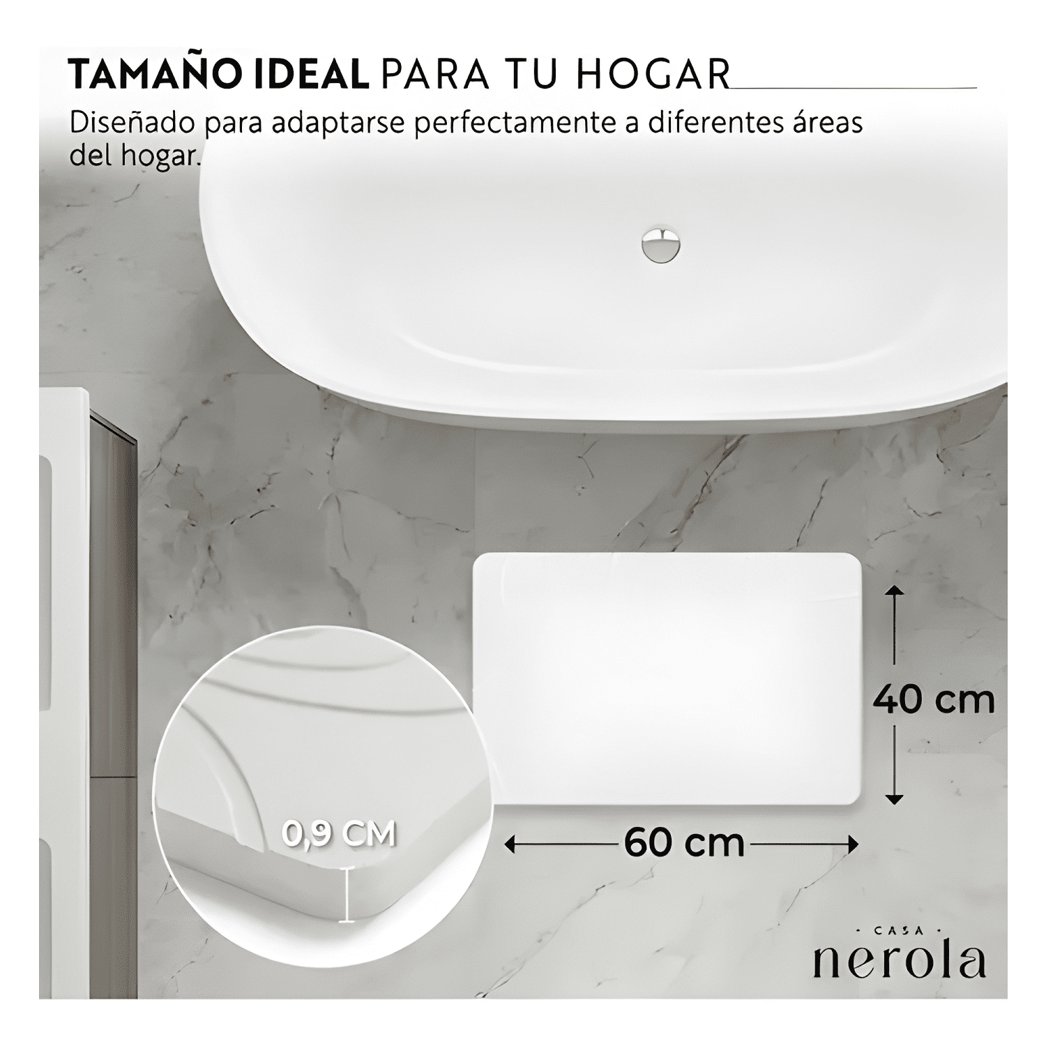 Salida De Baño Diatomita 40x60 Cm Antideslizante Blanco #7-1