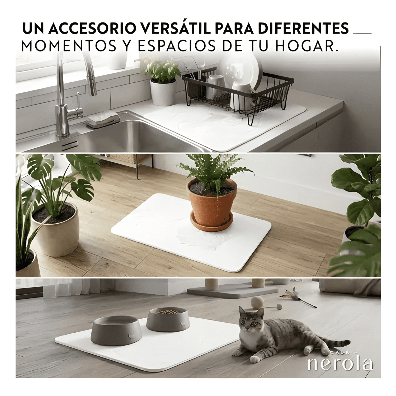 Salida De Baño Diatomita 40x60 Cm Antideslizante Blanco #7-2