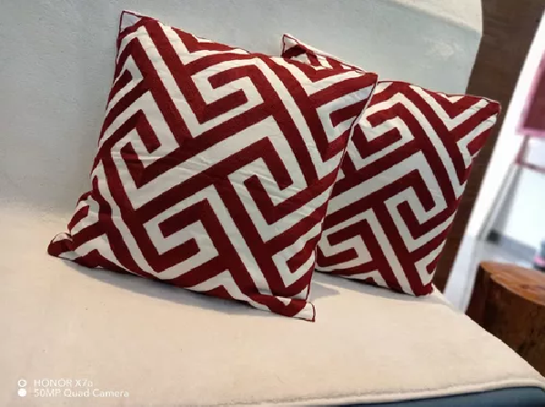 Pack de 4 Fundas para Cojín 45x45 cm Burdeo-3