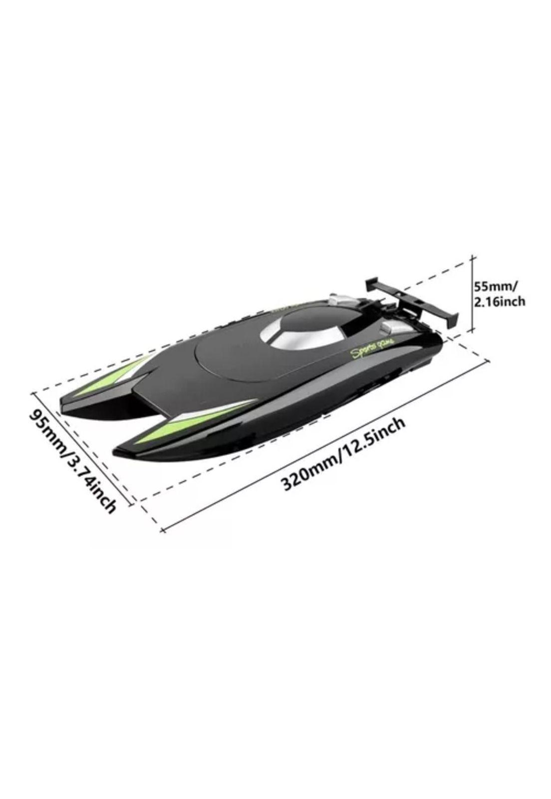 Lancha juguete a control remoto doble motor negro-2