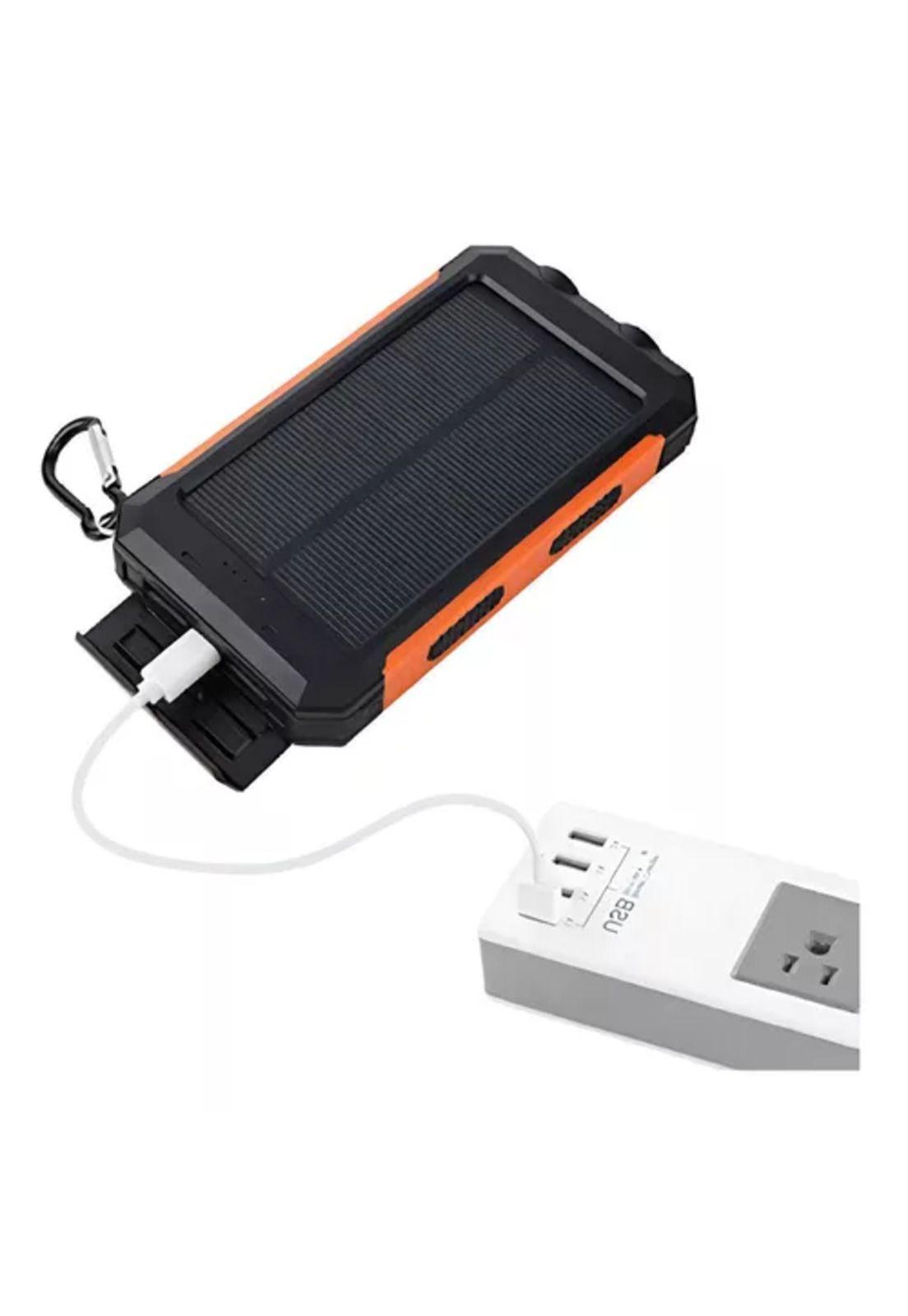 Power bank con 3 puertos de carga USB, indicador de batería y linterna 11,200 mAh, blanco-3