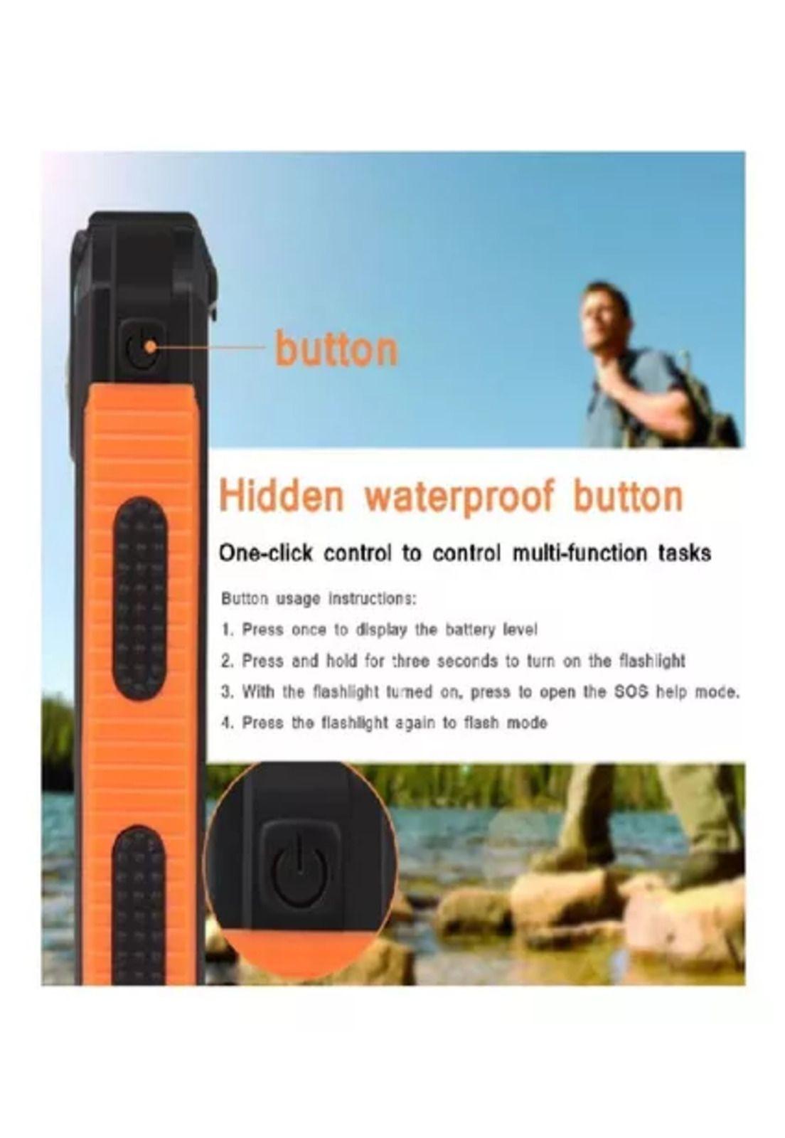 Power bank con 3 puertos de carga USB, indicador de batería y linterna 11,200 mAh, blanco-4