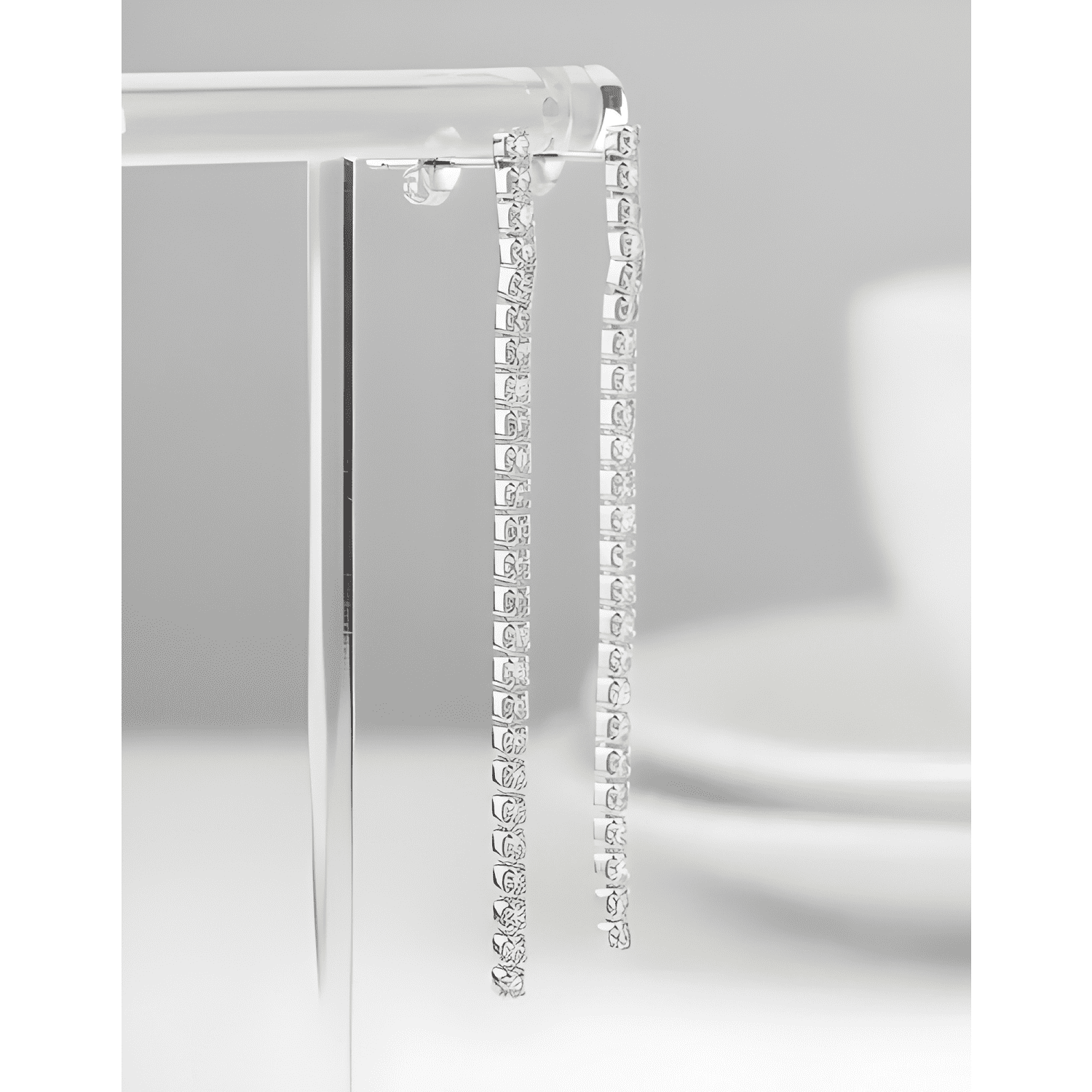 Aros Plata 925 Cadena Circones Tenis Brillo Fiesta Elegante-4
