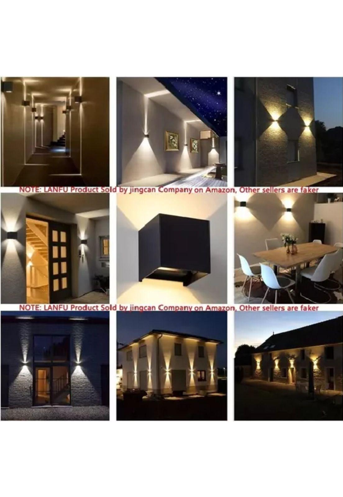 Foco aplique doble cara ajustable para pared exteriores negro-3