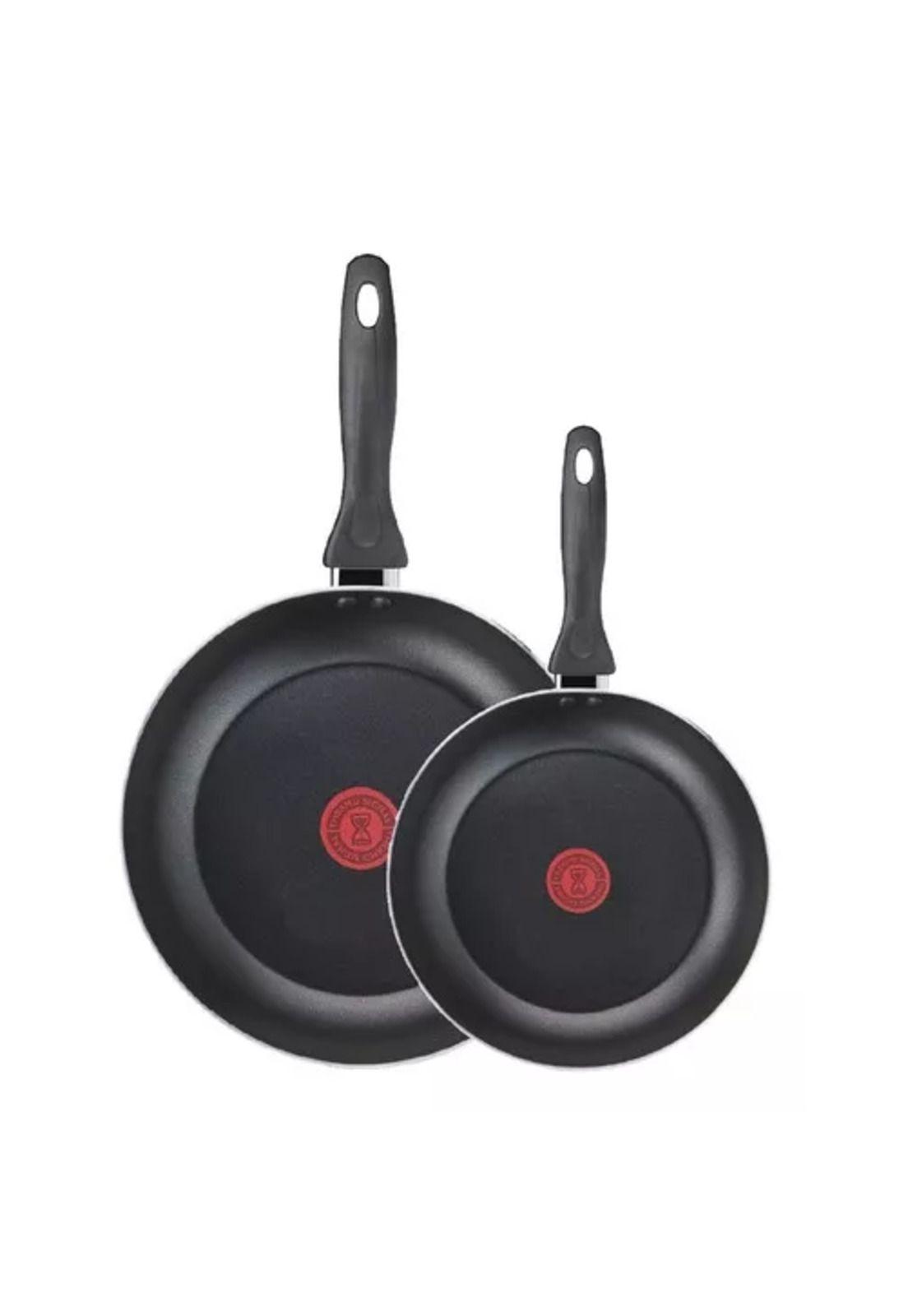Set de 2 sartenes Easy Cook Tefal, 24 cm y 30 cm, aluminio, negro-0