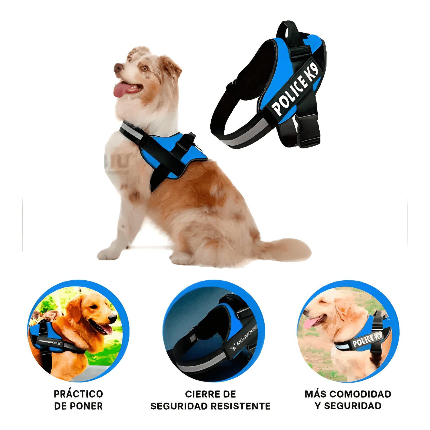 Arnés police K9 reforzado para perros grandes talla XXL-2