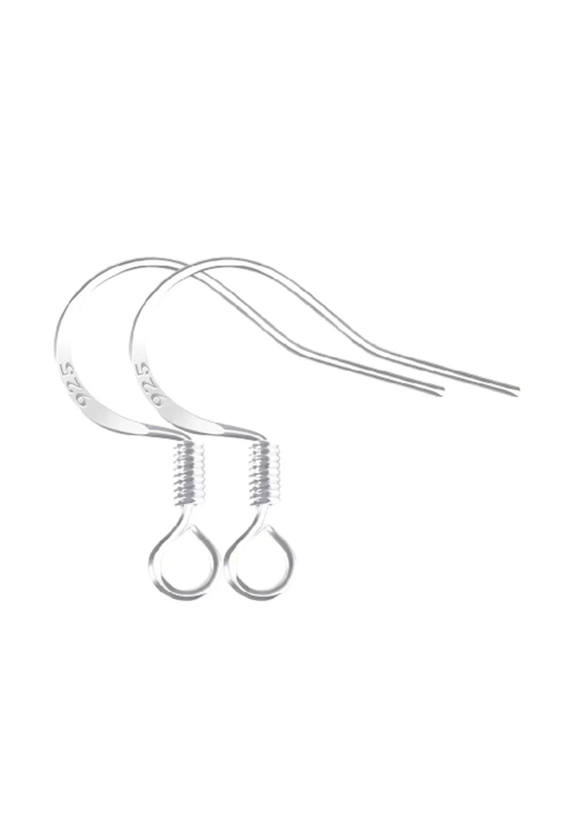 100 (50 pares) ganchos para aros, plata-0