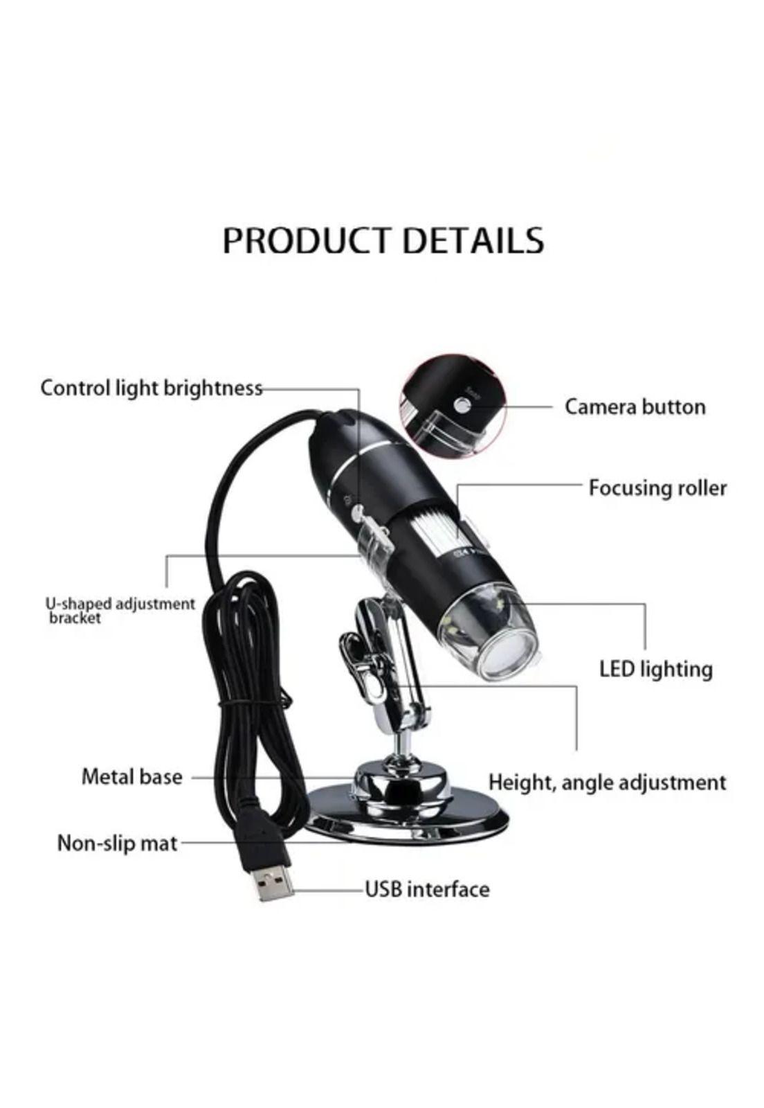 Microscopio digital 1600x USB 2.0 MP con 8 luces LED para PC/notebook-3