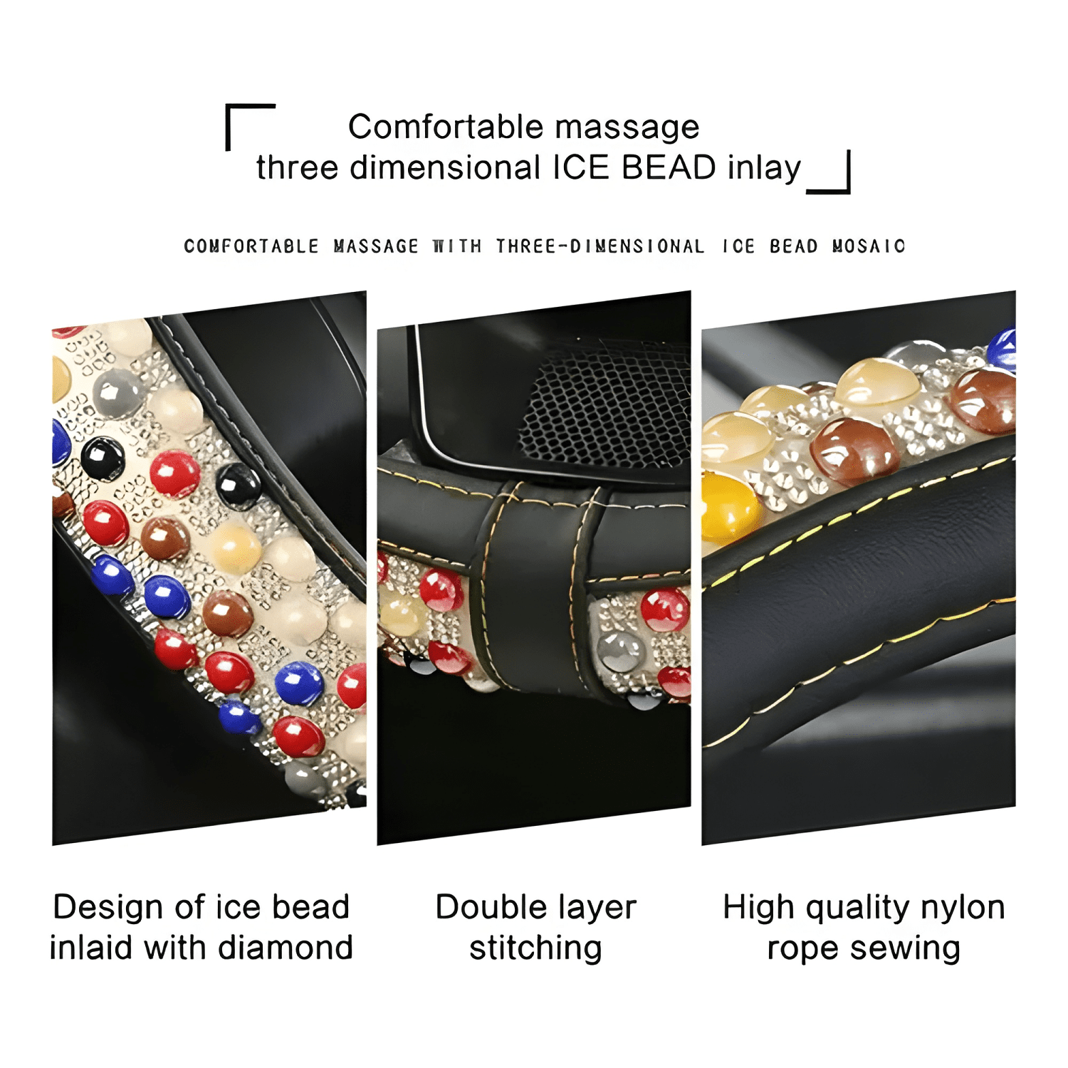 Funda Cubre Volantes Accesorios para Auto Diamante Redondo-1