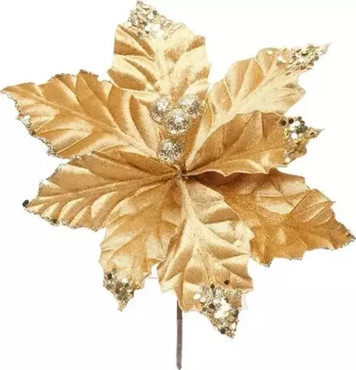 Pack 5 Flores Navideñas 26cm Artificial Adorno Navidad 01-0