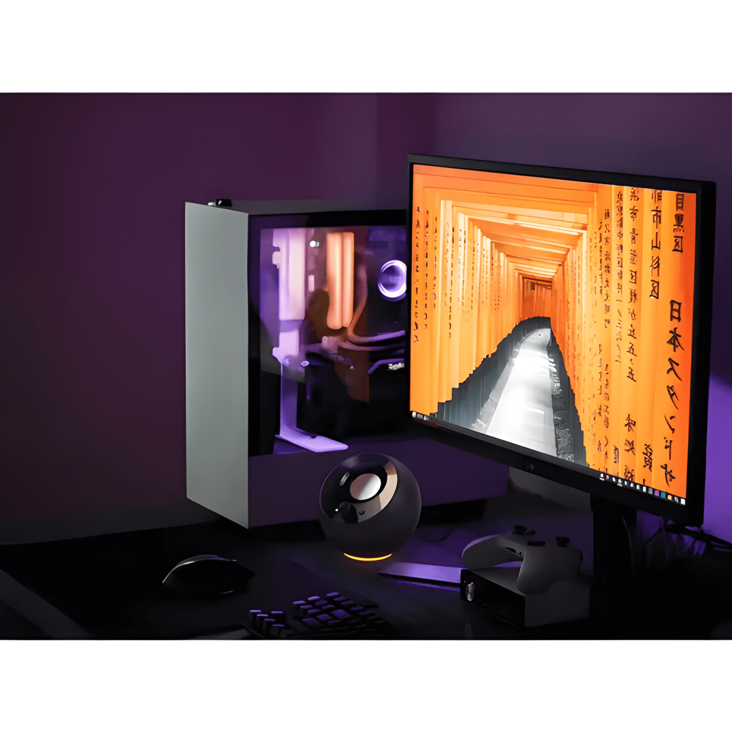 Parlantes 2 0 usb-c con iluminación rgb entrada 3 5 mm Negro-3