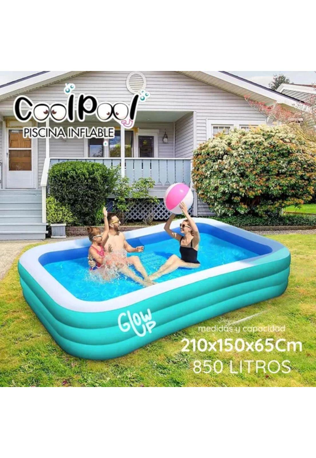 Piscina inflable Glowup + inflador 210x150x65 cm-6