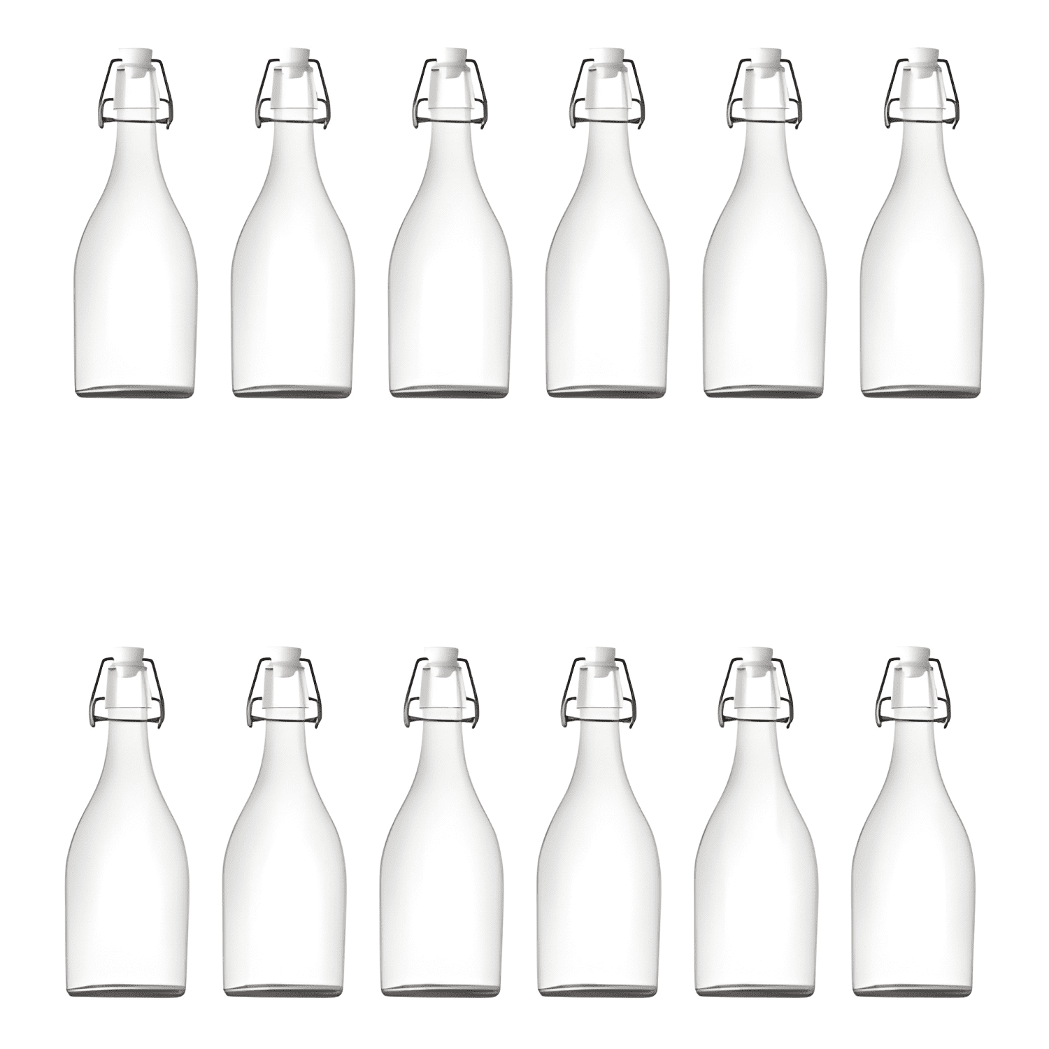 Pack 12 frascos vidrio hermético tapa clip 1 L, transparente-0