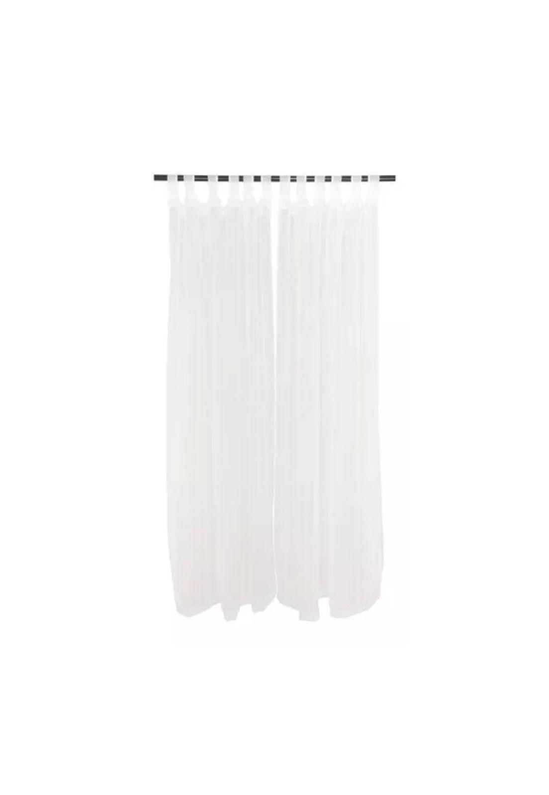 Set cortina velo liso presilla 145x230 cm, color marfil-1