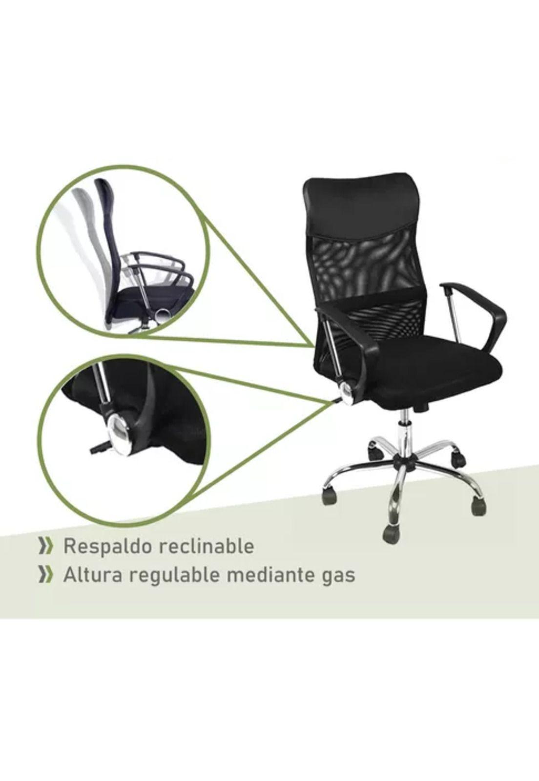 Silla de oficina High Mesh con respaldo alto color negro-4