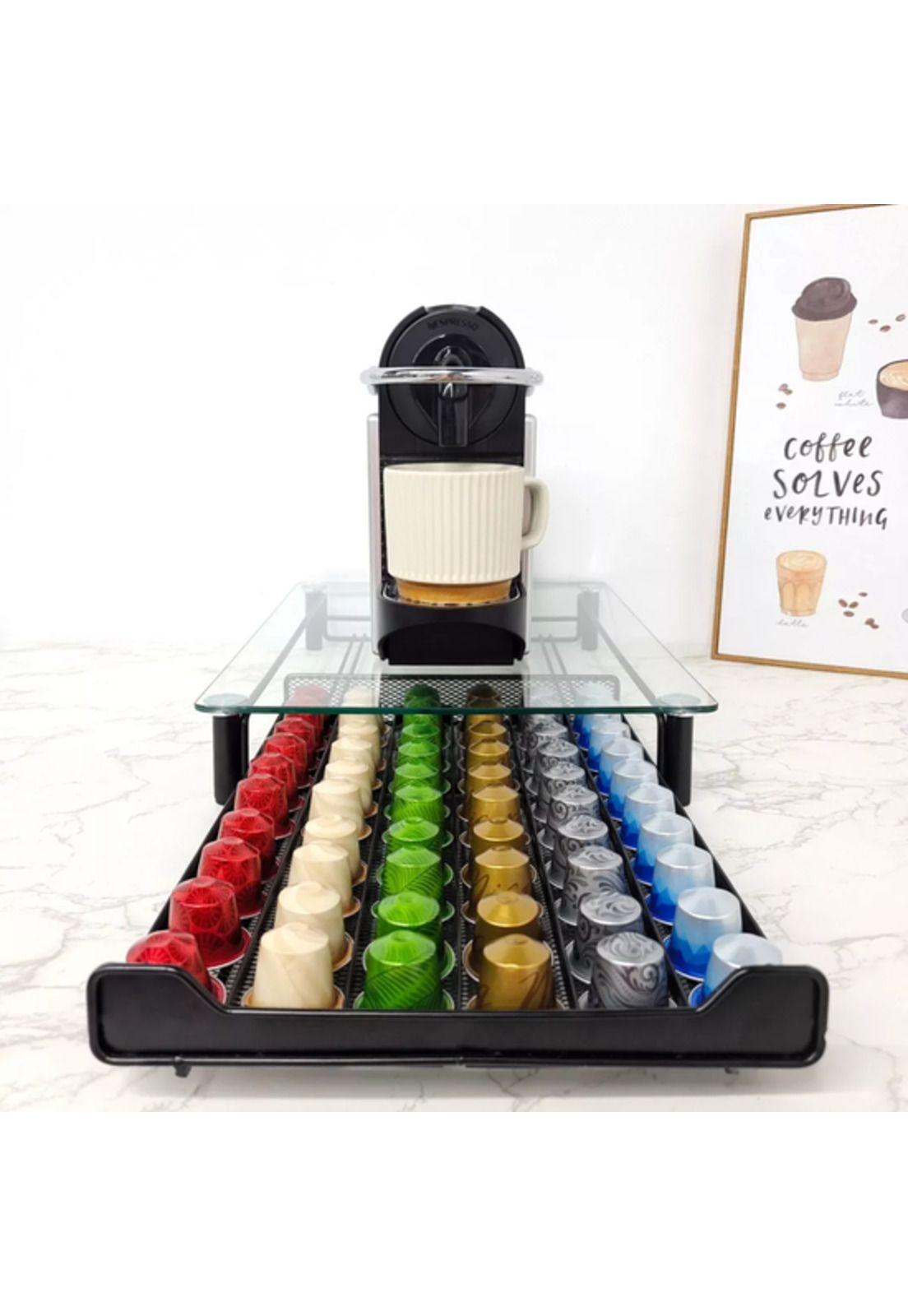 Porta cápsulas vidrio para café Nespresso 60 unidades negro-2