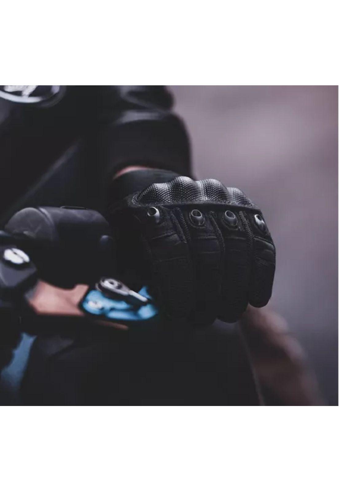 Guantes de moto con pantalla táctil y mosquetón, talla M-2