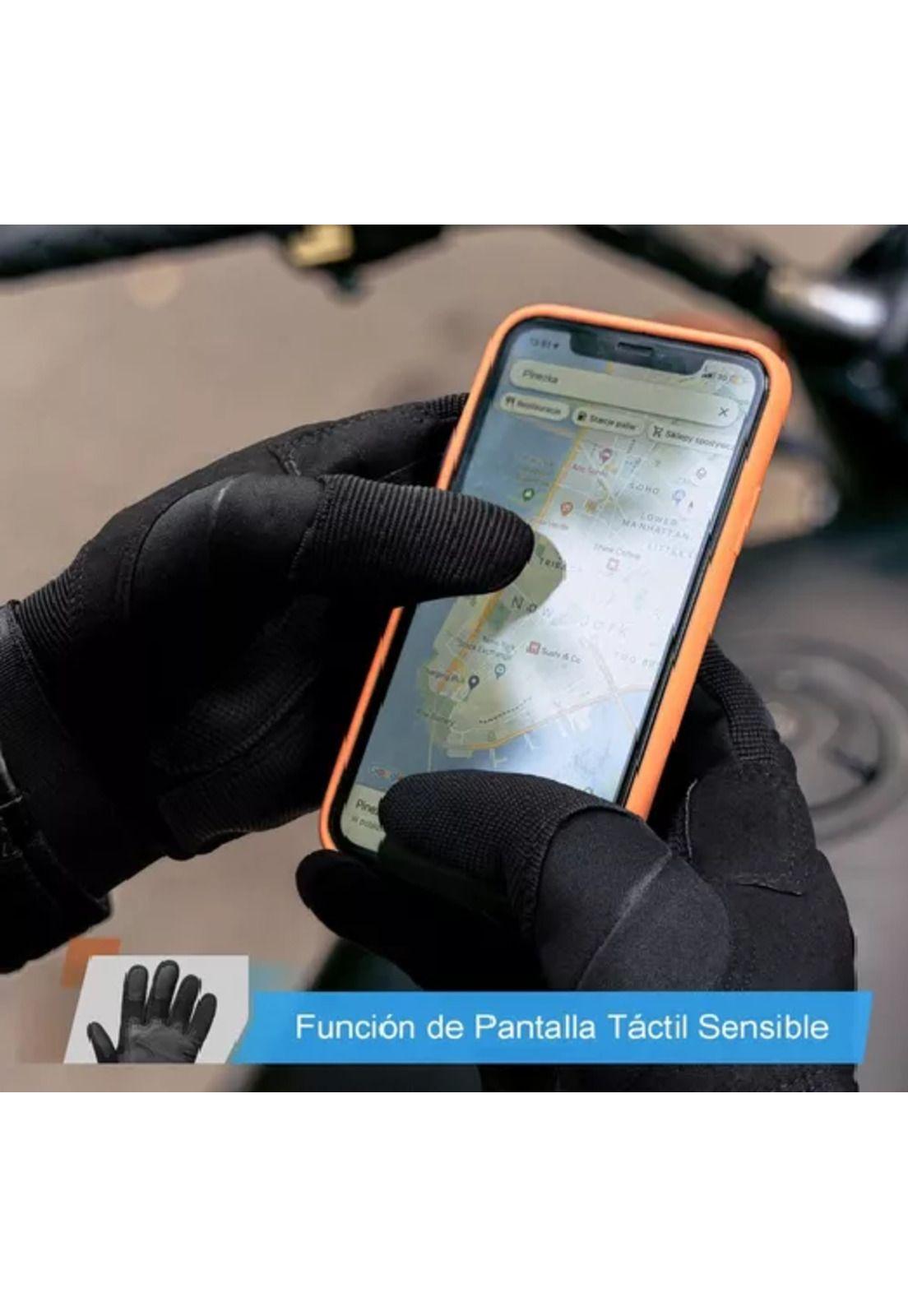 Guantes de moto con pantalla táctil y mosquetón, talla M-4