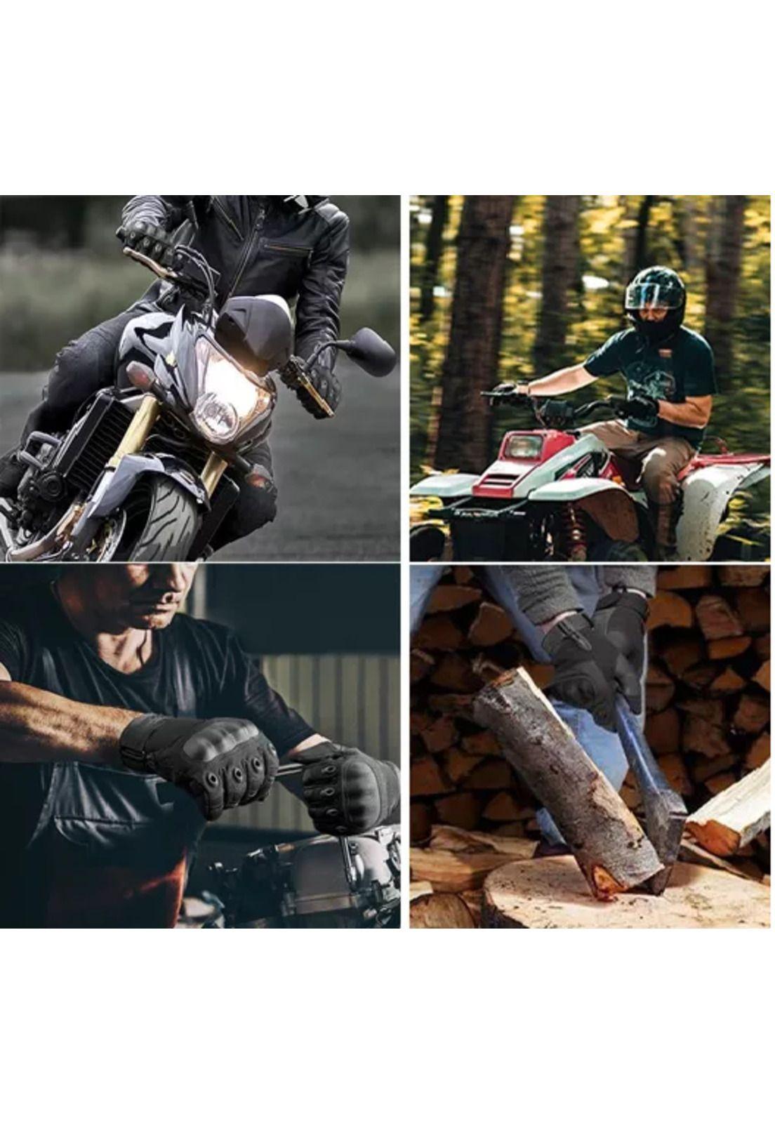 Guantes de moto con pantalla táctil y mosquetón, talla M-5