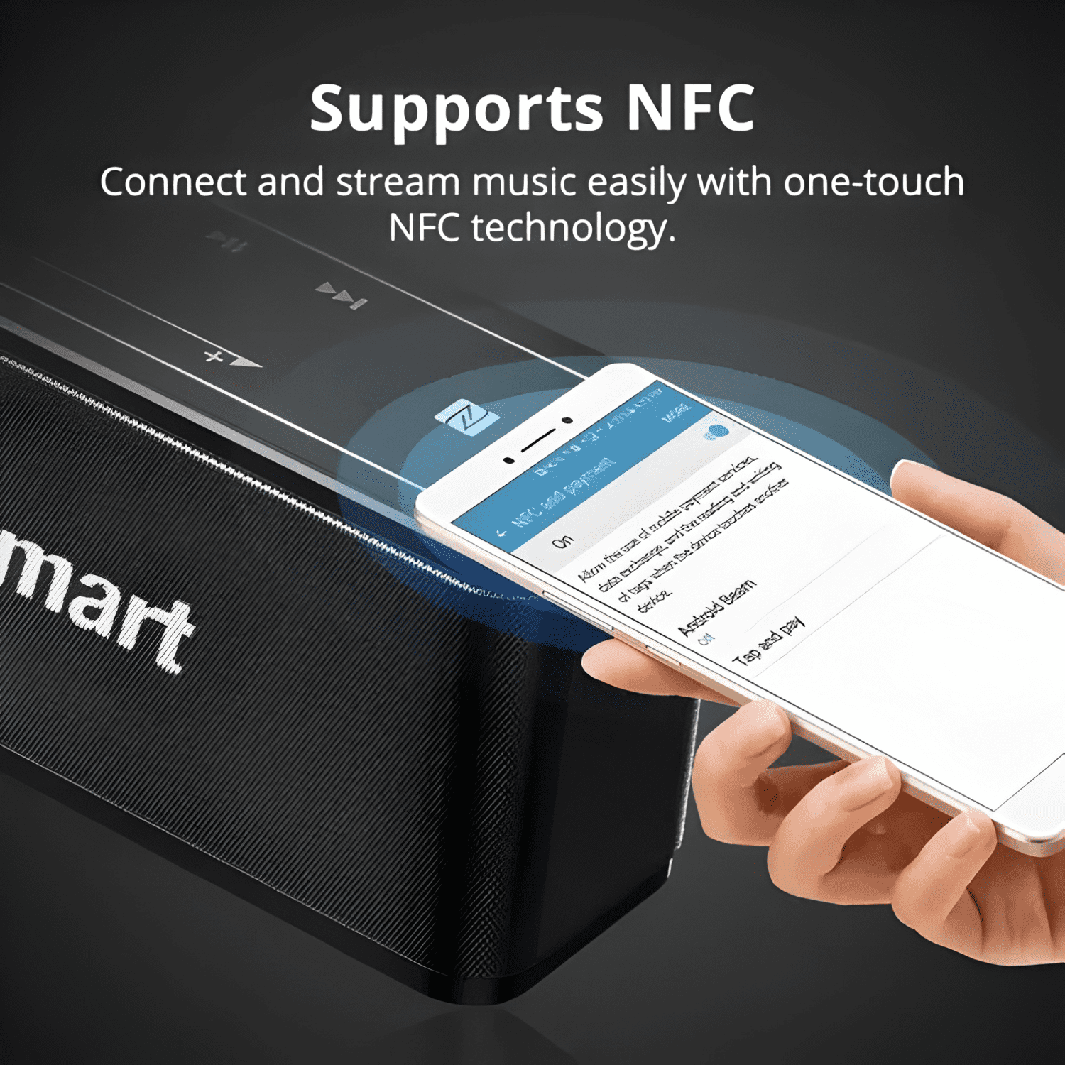 Bocina bluetooth mega 40w ,nfc , deep bass ,touch-3