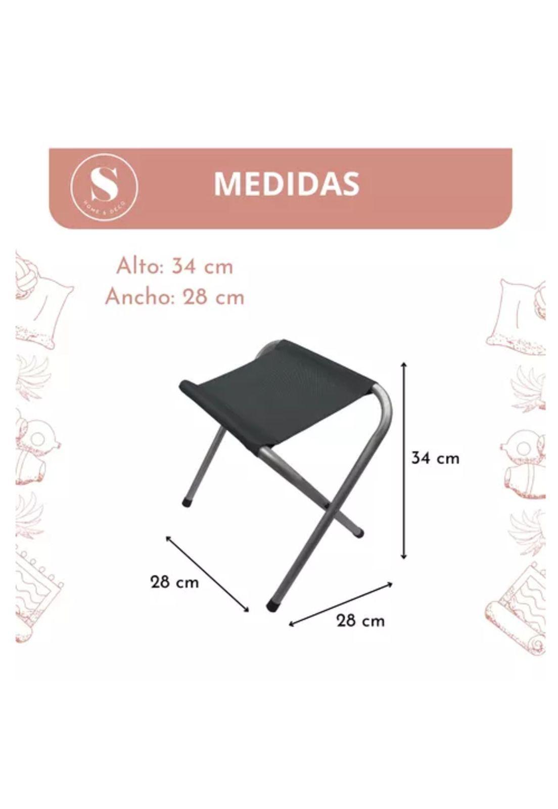 Asiento plegable para camping negro-2