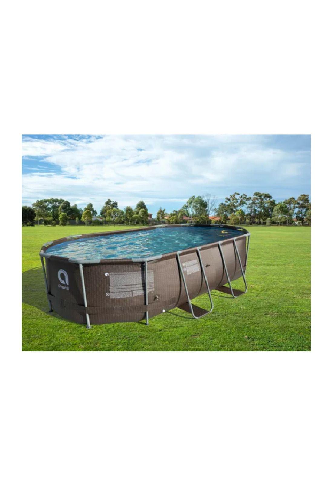 Piscina estructural ovalada Avenli 4.27x2.75x1 m 8 m³ marrón oscuro-3