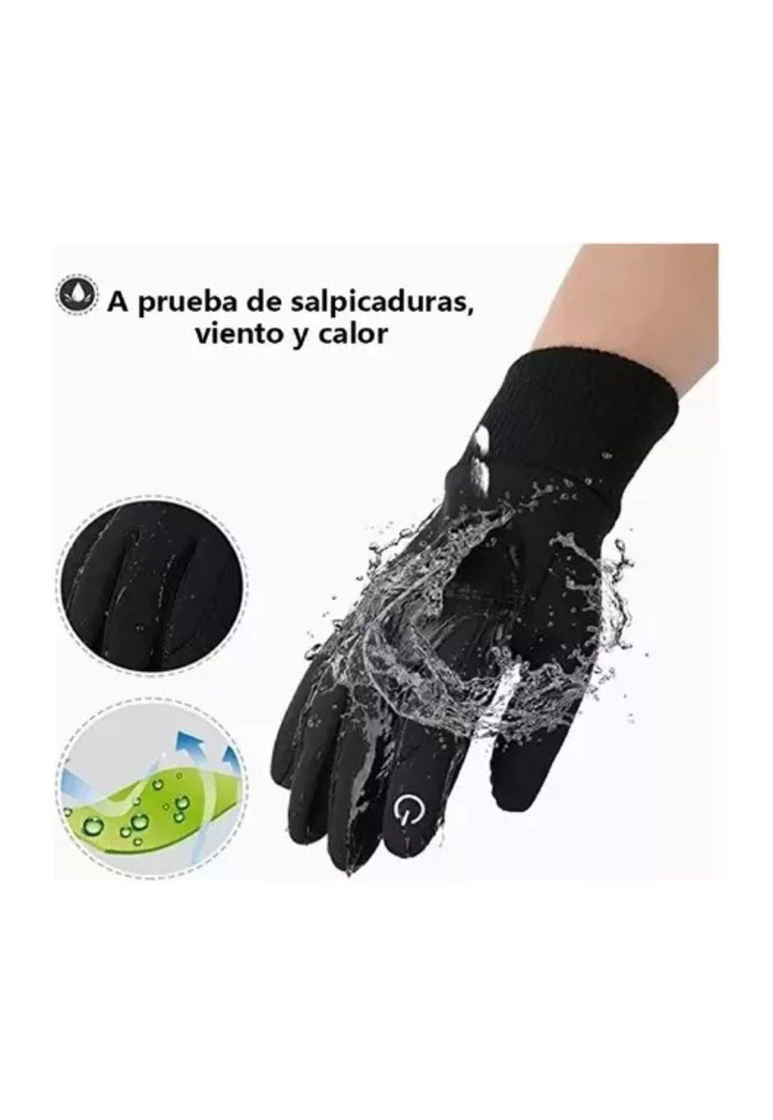Guantes de moto impermeables térmicos Touch Sports, talla M, color negro-3