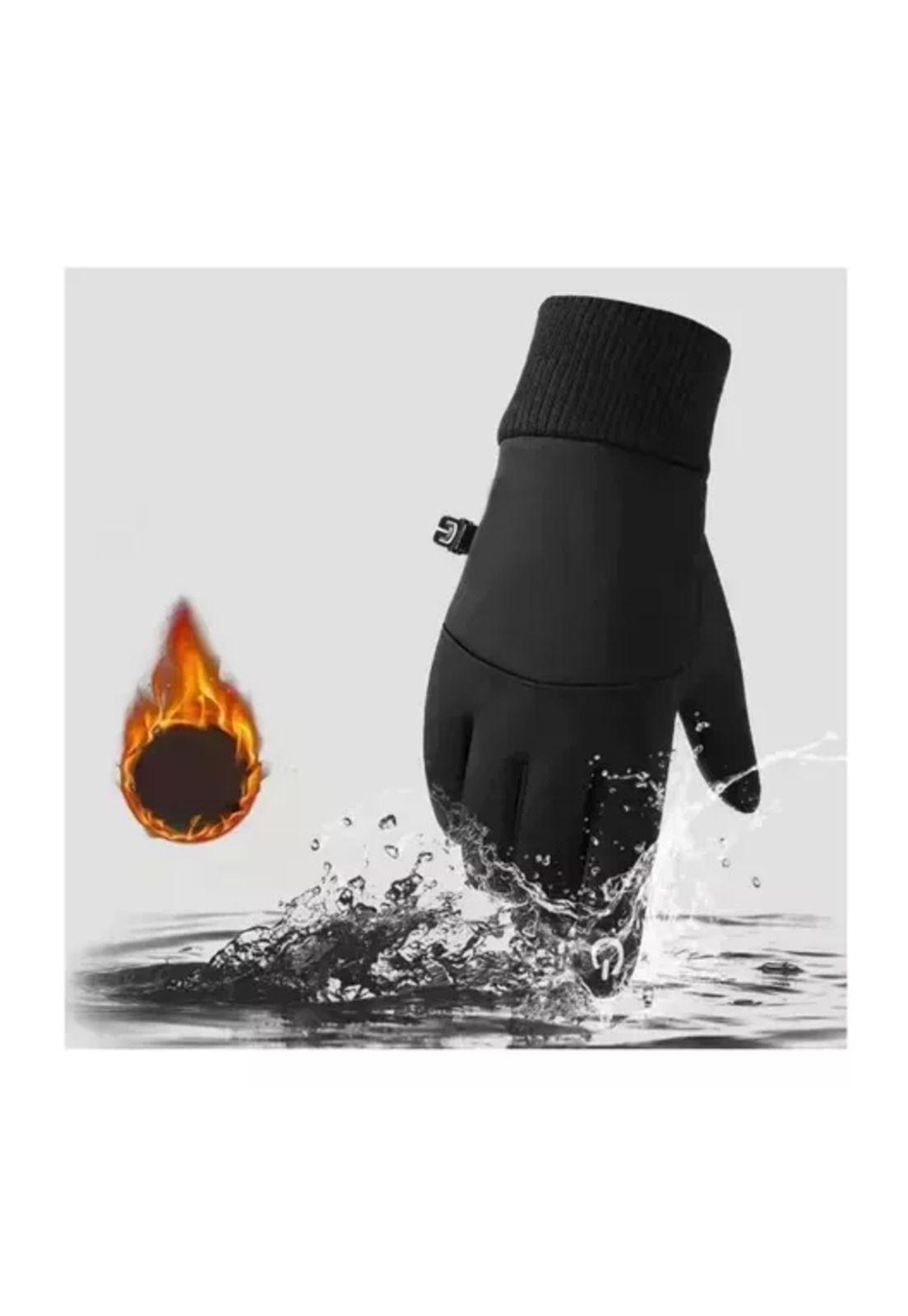 Guantes de moto impermeables térmicos Touch Sports, talla M, color negro-4