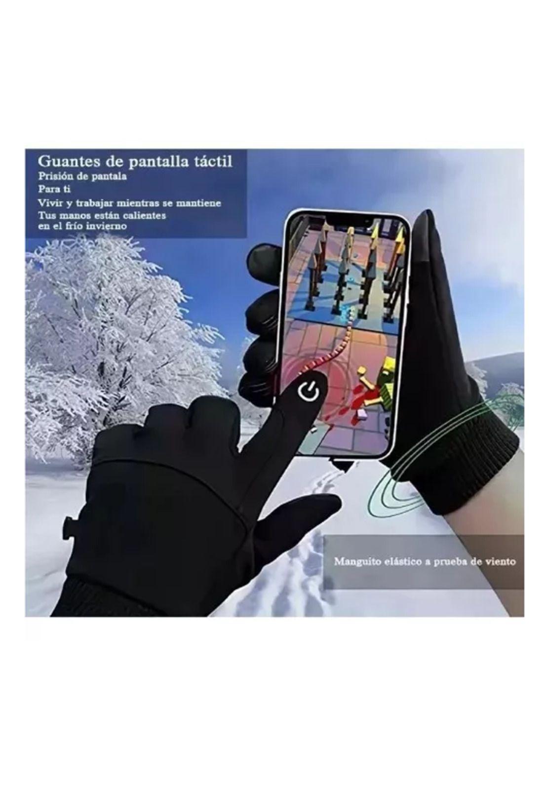 Guantes de moto impermeables térmicos Touch Sports, talla M, color negro-5
