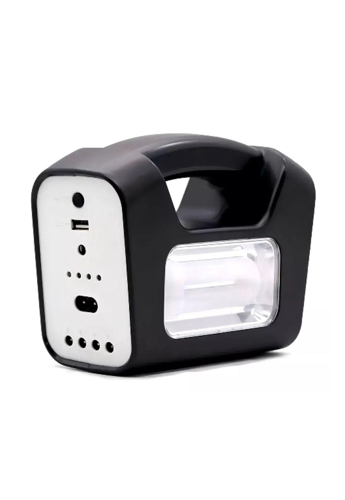 Kit lámpara de emergencia solar camping USB + 3 ampolletas, negro-3