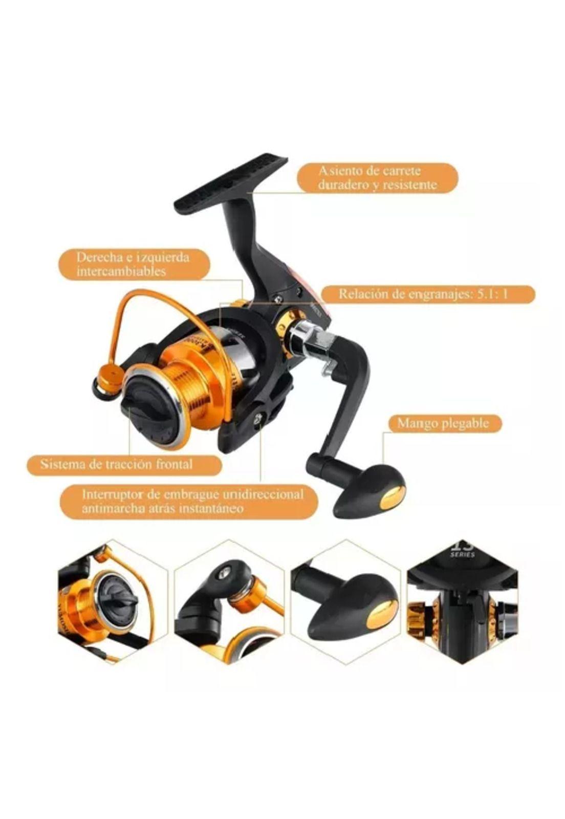 Kit de pesca caña, carrete, señuelo y accesorios 2.4 m-4