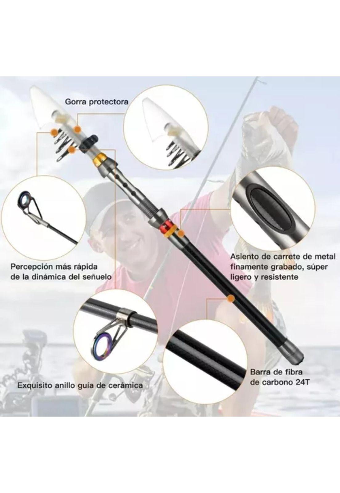 Kit de pesca caña, carrete, señuelo y accesorios 2.4 m-5