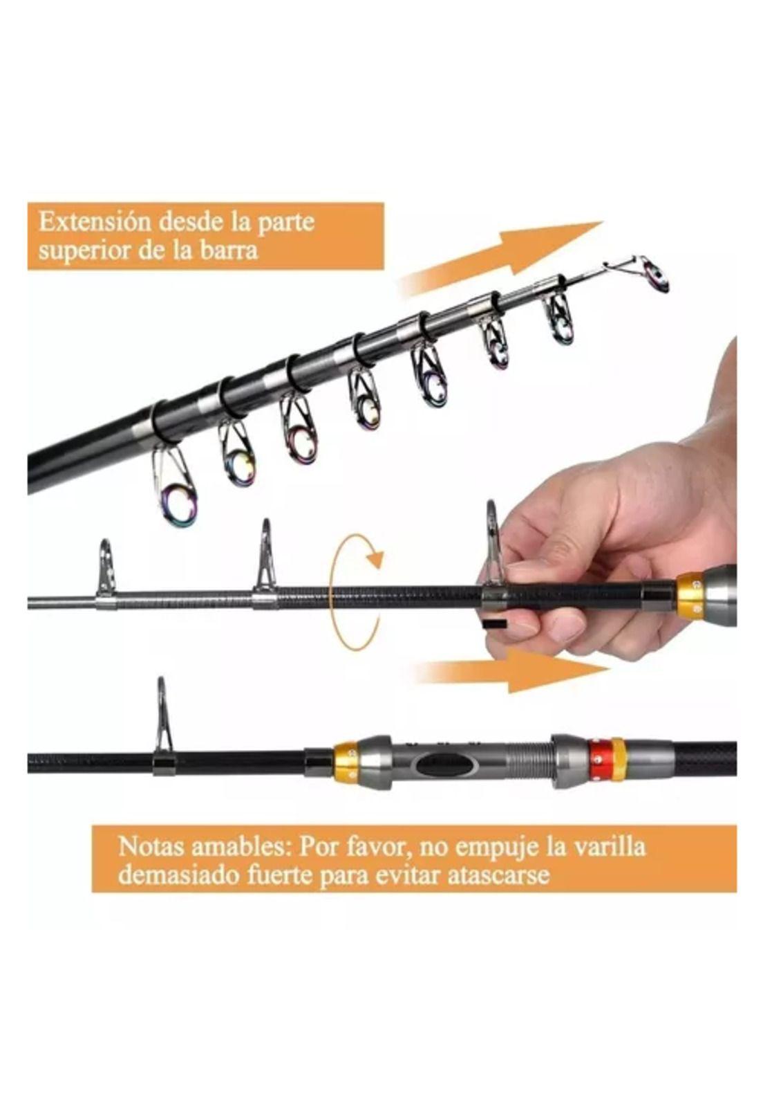 Kit de pesca caña, carrete, señuelo y accesorios 2.4 m-6