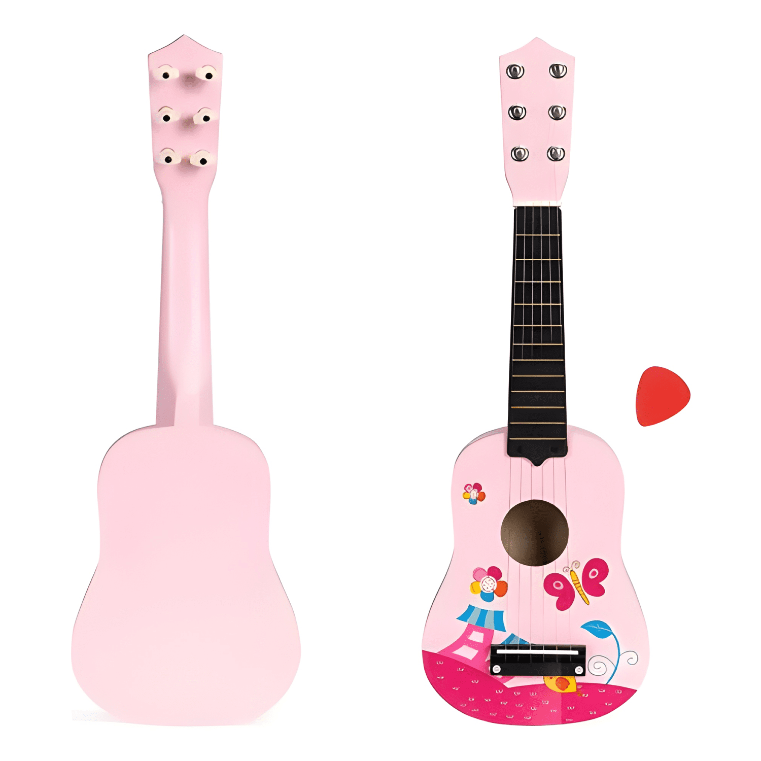 Guitarra didáctica de madera juguete instrumental para niños-0