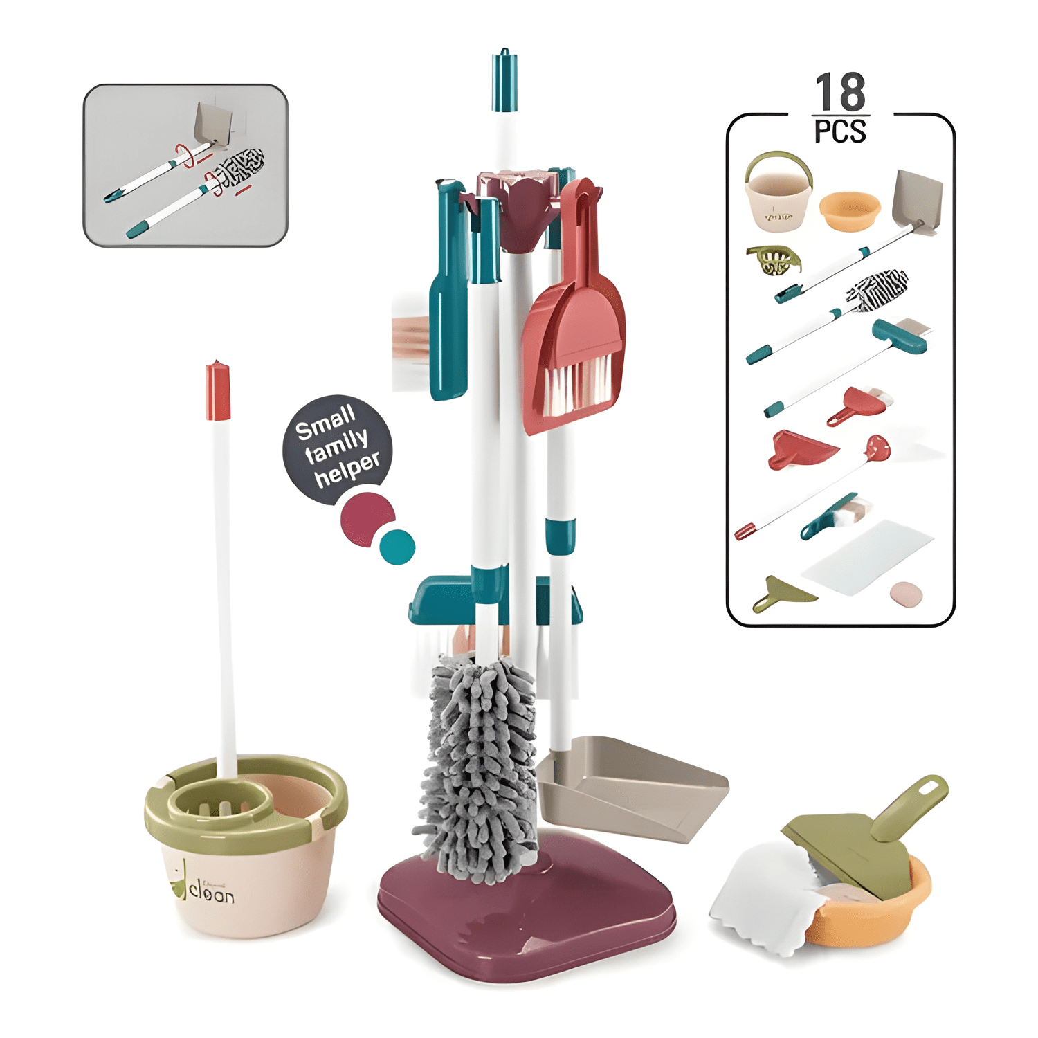 Set de aseo limpieza juguete niños interactivo didáctico-1