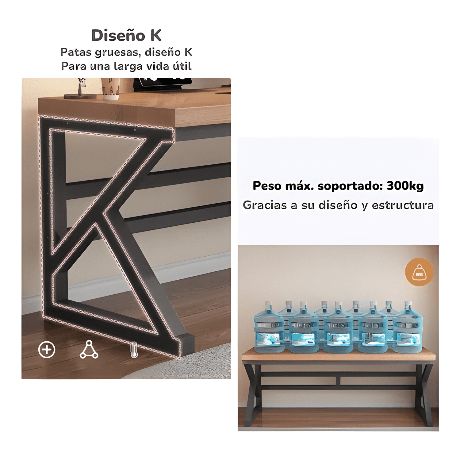 Escritorio de madera diseño k snow 120cm lubabycas #9-4
