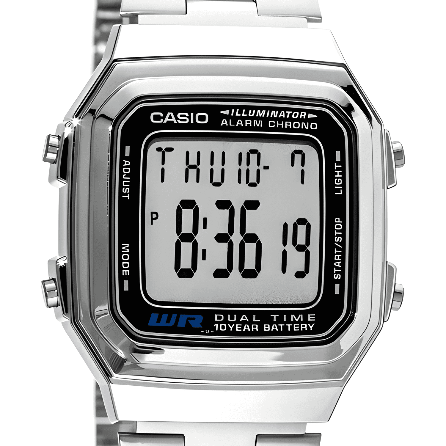 Reloj casio retro vintage A178 acero inoxidable hora-4