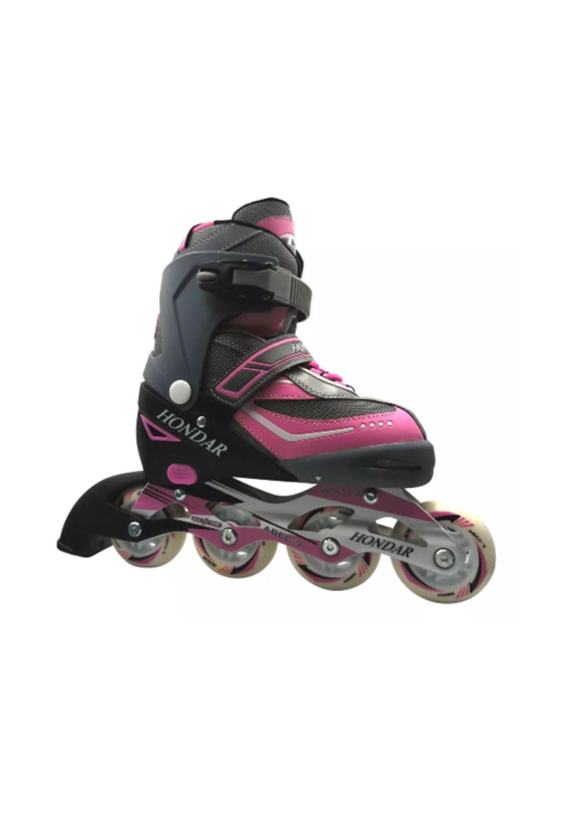 Patines en línea roller talla 33-36 ajustable, fucsia-2